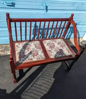 Vintage Spindle Back Bench With Upholstered Seats Wood • $75