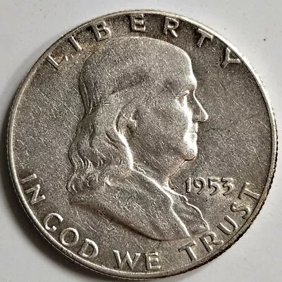 USA 1953-S Franklin Silver Half Dollar Km#199 LOW MINTAGE Just Over 4 Million • $28