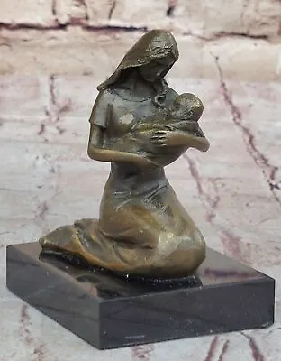 Young Mother W/ Newborn Baby Milo Bronze Sculpture Statue Figure Signed Sale • $199