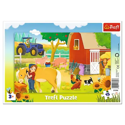 £6.29 • Buy Trefl 15 Piece Kids Infant On A Farm Animals Tractor Frame Floor Jigsaw Puzzle