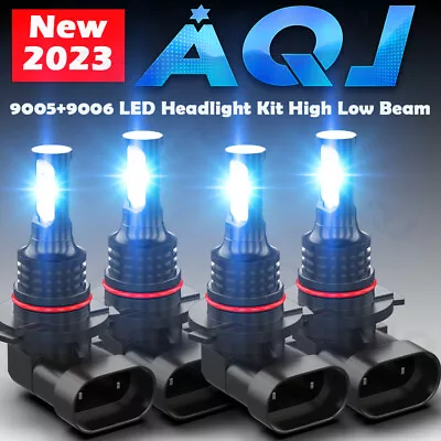 4PCS 9005 9006 LED Combo Headlight Kit Bulbs Ice Blue 8000K COB High & Low Beam • $25.73