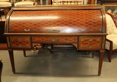 Monumental Inlaid French Bronze Mounted Louis XVI Cylinder Desk Circa 1900 • $13050