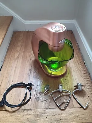 RARE! VTG Jenn-Air Attrezzi JSM900XAAU Copper Mixer W/Green Glass Bowl • $179.99