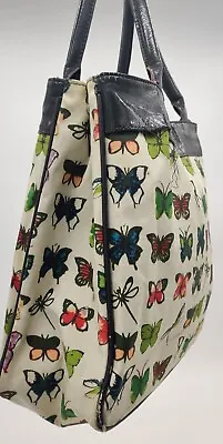 Laura Ashley Canvas/Shoulder Tote Bag Large Casual Butterfly Print • £15