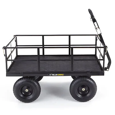 Gorilla Carts Steel Utility Cart 9 Cubic Feet Garden Wagon With Removable Sides • $210.39