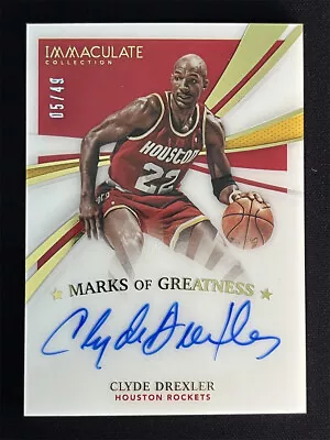 2020-21 Panini Immaculate Collection Clyde Drexler Marks Of Greatness Auto /49 • $11.50