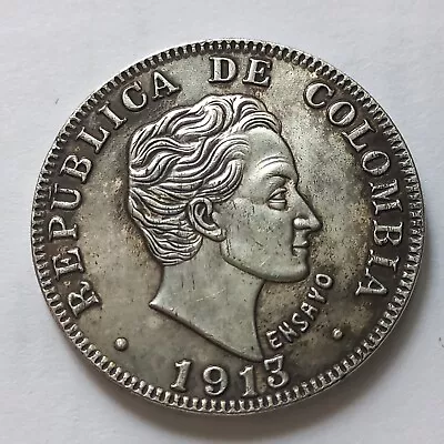 Coin 50 Centavos 1913 Republic Of Colombia • $37