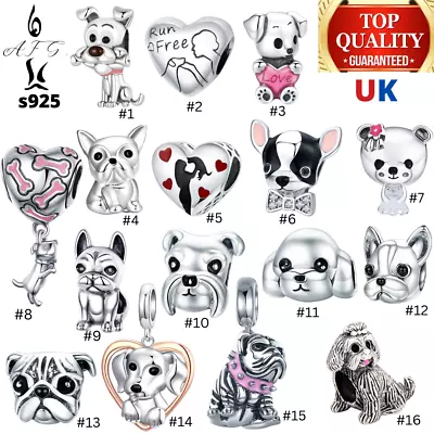 £19.99 • Buy Genuine Sterling Silver S925 AFG Charm Bead Pet Dog Pendant Puppy Animal Friends
