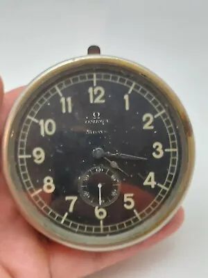 £646.84 • Buy Vintage Omega 8 Day Car Clock Black Dial Phosphorescent