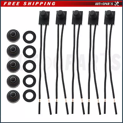 5pcs 12V 4  Wire Leads Waterproof On-Off Push-Button Switch For Motorcycle Car • $8.80