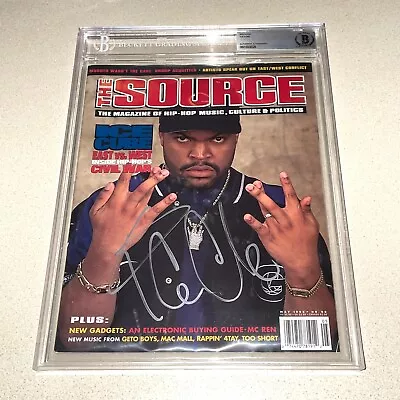 ICE CUBE NWA RAPPER Signed Autographed THE SOURCE MAGAZINE BECKETT BAS SLAB • $999.99