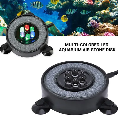 $20.99 • Buy Air Stone Disk Aquarium Bubble LED Light 7 Color Changing Fish Tank Lights Lamp