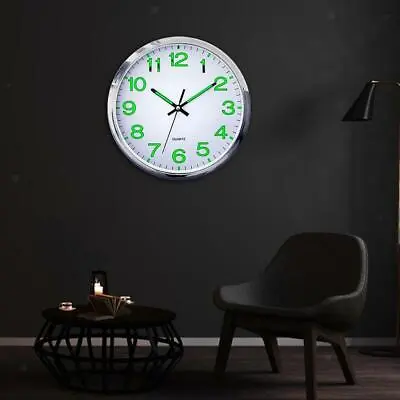 £16.15 • Buy Luminous Wall Clock 12Inch Quartz Clocks Battery Operated Home Bedroom Decor