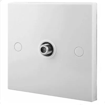 White Satelite F Type Wall Plate Faceplate Socket Connector To TV FM DAB Signals • £5.99