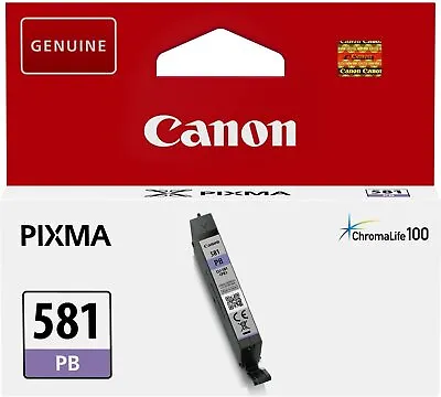 £11.86 • Buy Genuine Canon CLI-581 Photo Blue Ink Cartridge For Canon Pixma Printers
