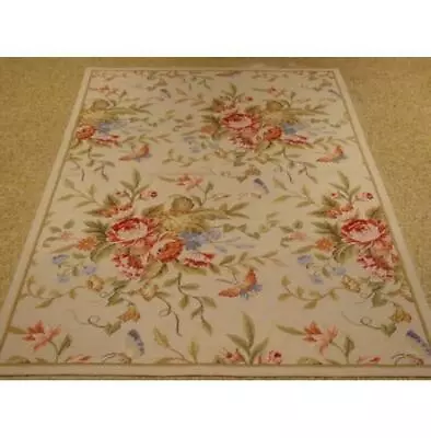 4x6 Authentic Hand-knotted French Aubusson Rug S10-1086 • $332