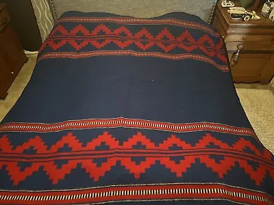 WONDERFUL Vtg NAVAJO TEXTILE LABEL Native Am Camp Blanket- Fine Vtg Condition • $265