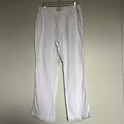 BKE Buckle Pants Mens 34x32 Sierra Linen Flat Front Pant White 100% Linen • $24.95