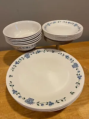 Corelle Blueberry Bouquet Blue Fruit Basket Spring Replacement Dishes Vintage • $7