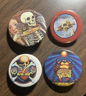 Lot Of 4 VINTAGE GRATEFUL DEAD Pins (mid-1980s) • $29.99