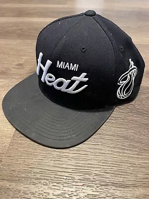 Miami Heat Hat Snapback Black Gray White Mitchell Ness • $12.87