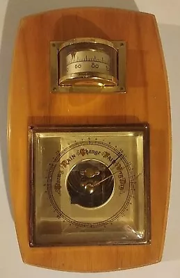 Vintage Wall Barometer & Thermometer  Wood Made In West Germany Weather Rain  • $22.50