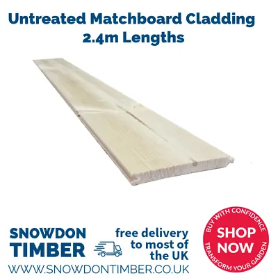 Untreated Matchboard Cladding T&G - 12mm X 120mm  2.4m Lengths - *Free Delivery* • £22