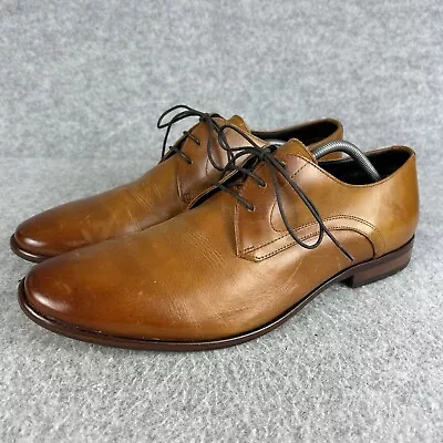 M&S Formal Shoes Mens UK 12 EU 47 Brown Leather Brogues Oxford Derby Lace Up • £16.43