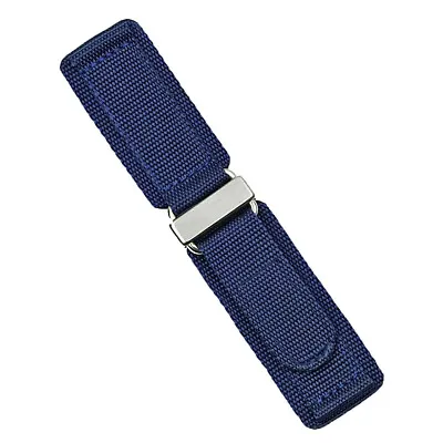 B & R Bands Navy Double Layer Nylon Hook N' Loop Watch Band Strap 20mm 22m 24mm • $59.99