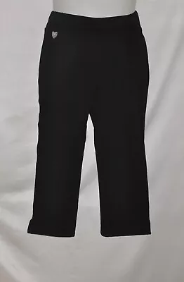 Quacker Factory DreamJeannes Pull-On Straight Leg Crop Pants Size L Black • $18.19