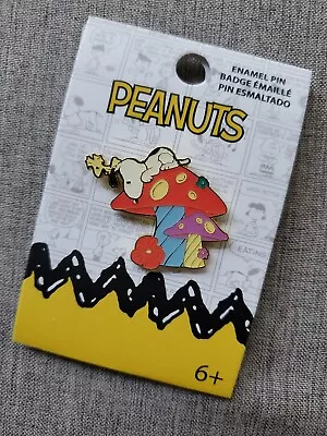 Loungefly Peanuts Snoopy And Woodstock Mushroom Enamel Pin NEW On Card • $16