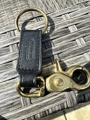 Vintage Coach Leather And Brass Trigger Snap Key Fob Genuine Made In India • $69.95