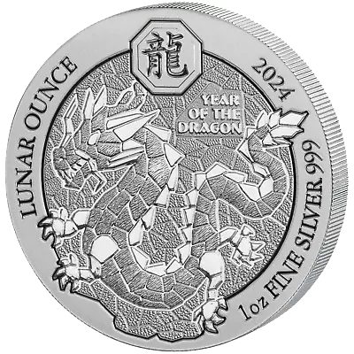 2024 Year Of The Dragon Rwanda 1oz Silver Bullion Coin • $61.32