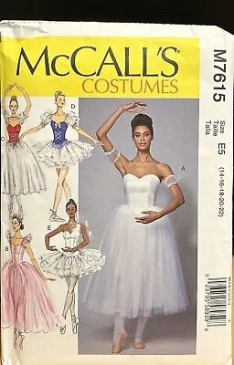 Mccalls Tutu Sewing Pattern 7615 14-22 Womens Classical Romantic Ballet Dance • £9.39