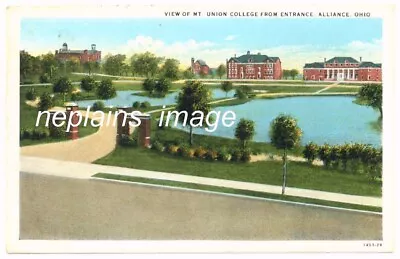 Alliance Ohio - Union College View From Entrance - Ca.1929 • $3