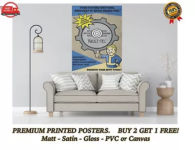 Fallout Vault-Tec Gaming Large Poster Art Print Gift A0 A1 A2 A3 A4 • £4.73