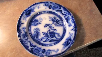 Antique Flow Blue 7  Dessert Plate Hong Kong Pattern Charles Meigh 1840's Nice! • $29.99