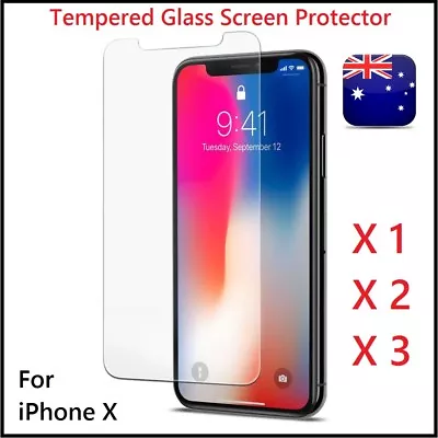 $3.98 • Buy 1-3 Pack Scratch Resist Tempered Glass Screen Protector Guard For Apple IPhone X
