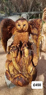 £395 • Buy Chainsaw Carved Barn Owl  Garden Sculpture