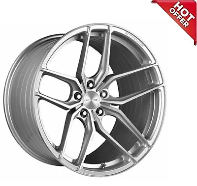4ea 19 Inch Staggered Stance Wheels SF03 Brush Silver Rims (s1) • $1549