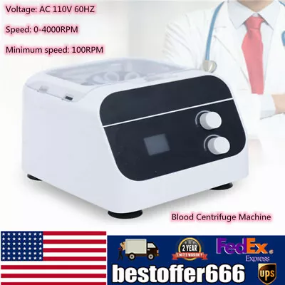 Digital Medical Lab Centrifuge 2/5ml PRP Plasma Filler Blood Centrifuge Machine • $102.46