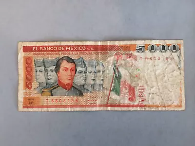 5000 PESO MEXICO BANKNOTE 1980's  NINOS HEROES MEXICO • $7.76