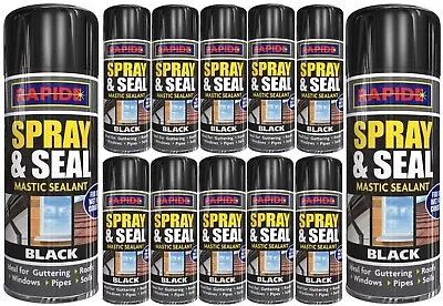 300ml BLACK Leak Stop Spray & Seal Fix Waterproof Sealant Mastic Gutter Roof UK • £6.49