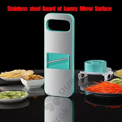 £11.99 • Buy Stainless Steel Vegetable Slicer Chopper Grater Mandolin Slicer Of 6 Blades