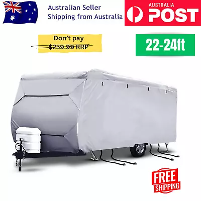 Caravan Cover 22-24ft Heavy Duty 4 Layer UV Water Proof Campervan Pop Top Covers • $159.95