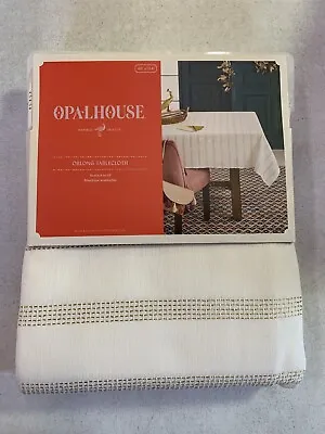 Metallic Stripe Tablecloth White/Gold Opalhouse Oblong 60 In X 104 In Rectangle • $15.95