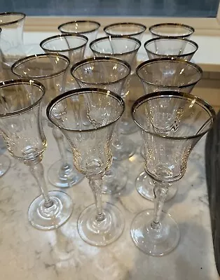 24 Mikasa Jamestown Platinum Trim Optic - 12 Water Goblets + 12 Wine Goblets • $150