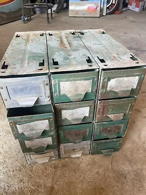 Vintage Industrial  Metal 12 Drawer Table Top Parts Storage Cabinet • $119.99