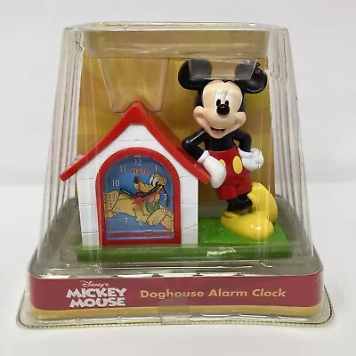 Disney Mickey Mouse With Pluto In Doghouse Battery Alarm Clock - NEW - • $38.25