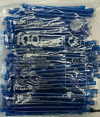 1000 (10 Bags) Saliva Ejectors Blue Clear Dental Disposable Made In Italy • $43.99